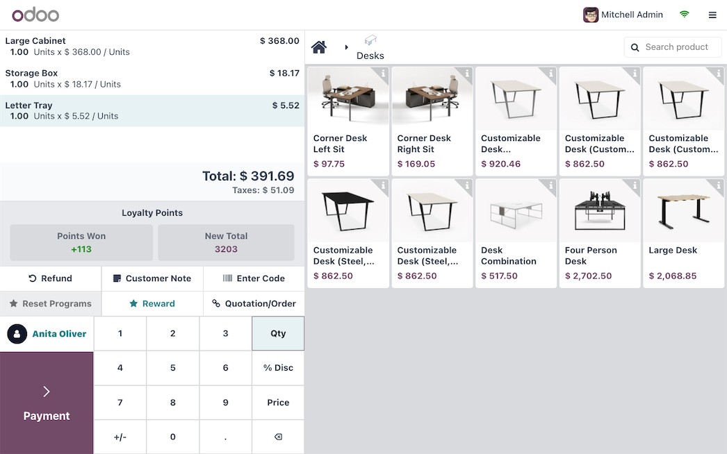 Інтерфейс Odoo Point of Sale
